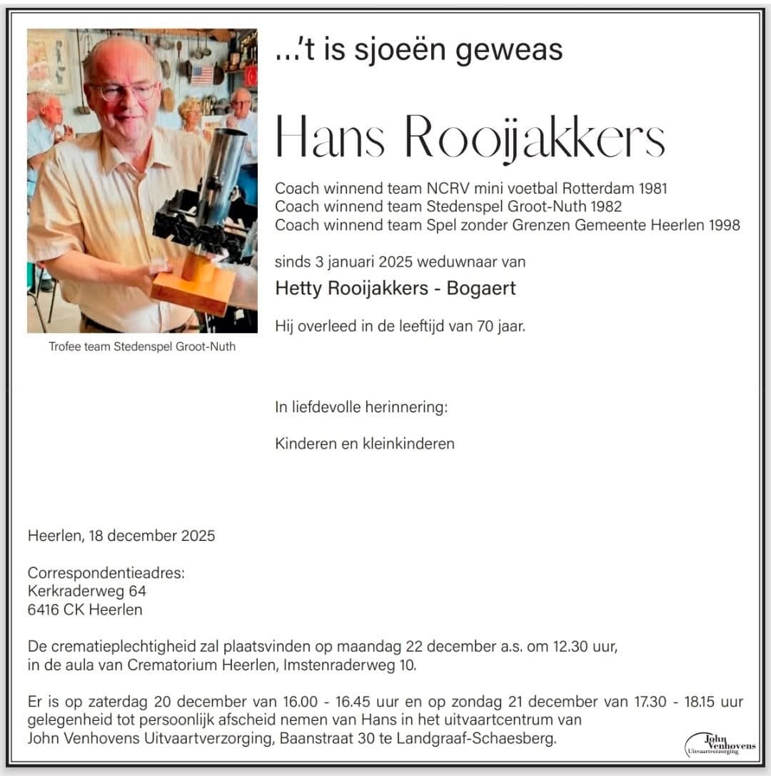 In Memoriam - Hans Rooijakkers